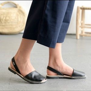 Pons Avarcas Black Leather Sandals